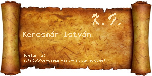 Kercsmár István névjegykártya