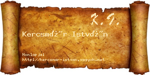 Kercsmár István névjegykártya