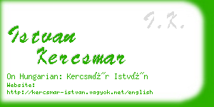 istvan kercsmar business card